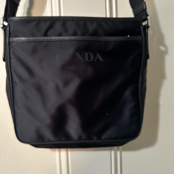 Pre Loved Prada Black Tessuto Messenger Bag by - Picture 3 of 6